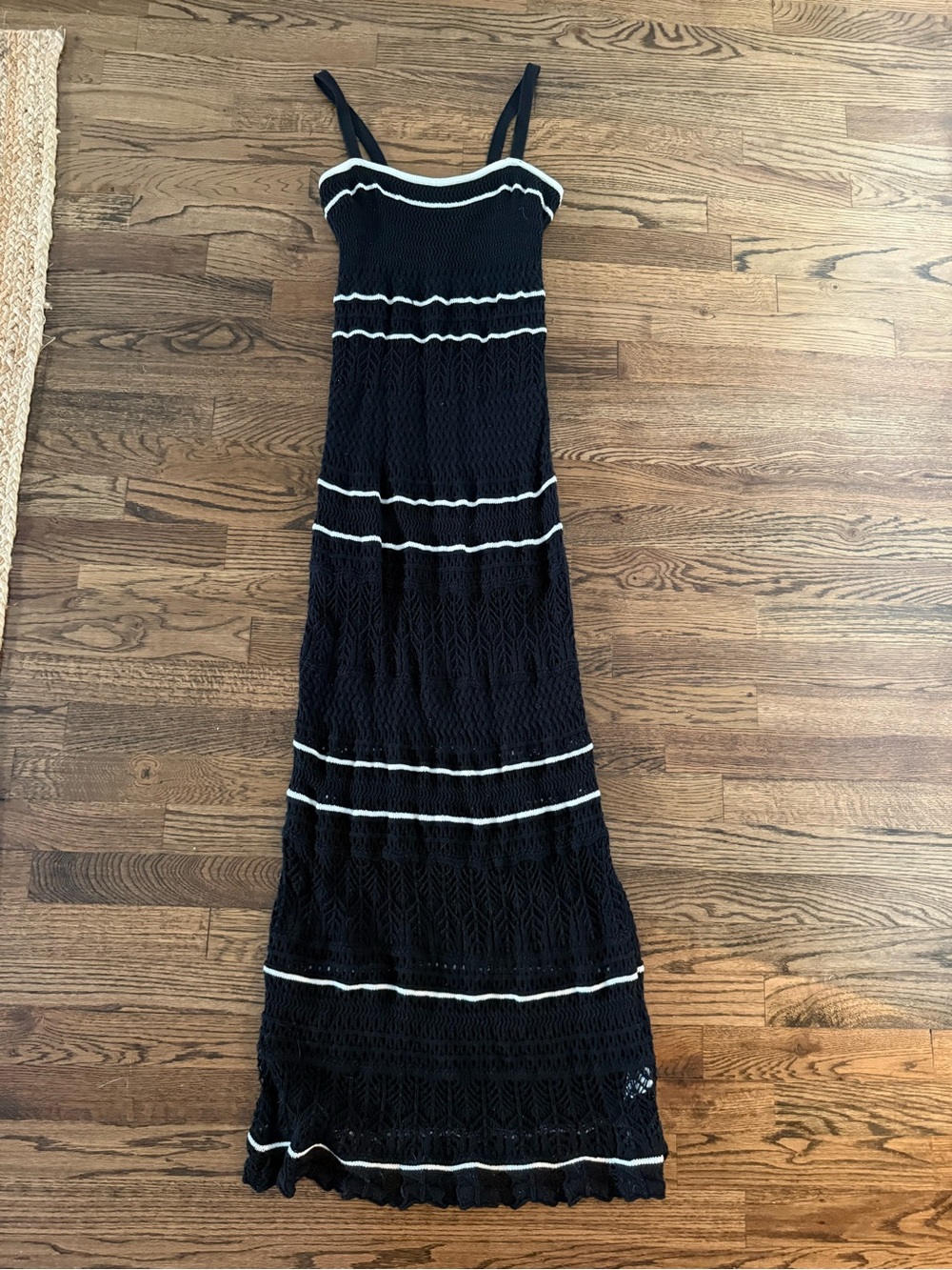 Abercrombie Navy and White Knit Maxi Dress